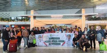Foto : Peserta Wisata Rohani Pemprov Malut Tahun 2025 saat dibandara Soekarono Hatta